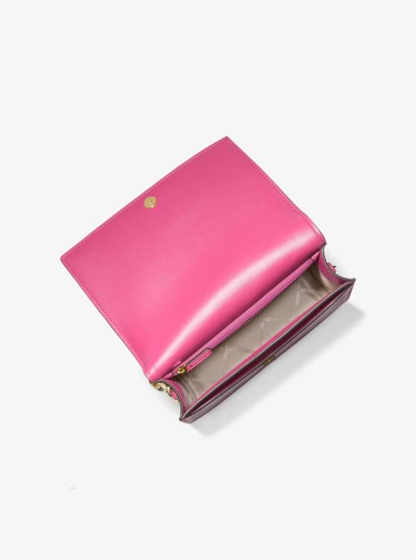 Damske Crossbody Kabelka Michael Kors Jet Set Large Saffiano Leather Ruzove - Kabelky Michael Kors Akcia | YXFCD-0816